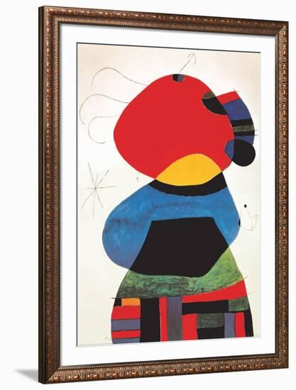 Femme aux Trois Cheveux-Joan Miro-Framed Art Print
