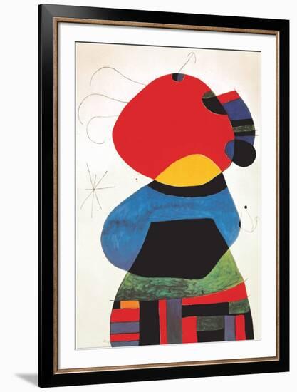 Femme aux Trois Cheveux-Joan Miro-Framed Art Print