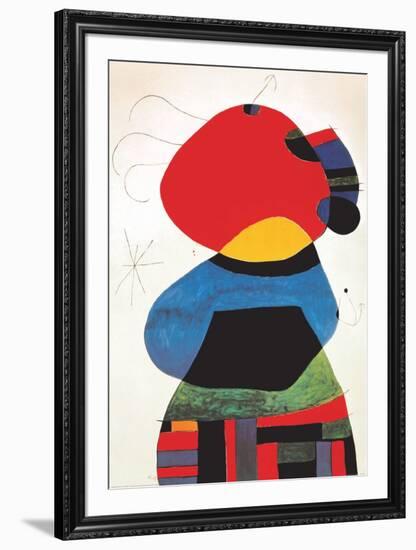 Femme aux Trois Cheveux-Joan Miro-Framed Art Print