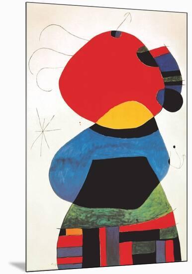 Femme aux Trois Cheveux-Joan Miro-Mounted Art Print