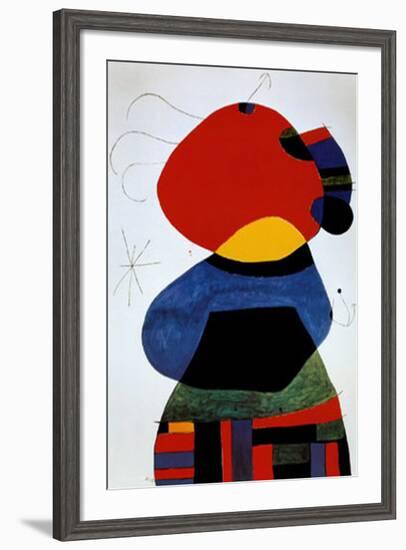 Femme aux Trois Cheveux-Joan Miro-Framed Art Print