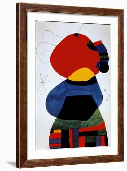 Femme aux Trois Cheveux-Joan Miro-Framed Art Print