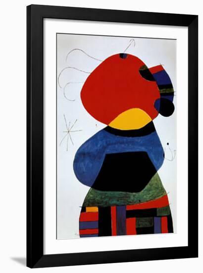 Femme aux Trois Cheveux-Joan Miro-Framed Art Print