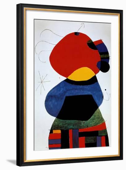 Femme aux Trois Cheveux-Joan Miro-Framed Art Print