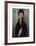 Femme aux yeux bleus-Amedeo Modigliani-Framed Premium Giclee Print