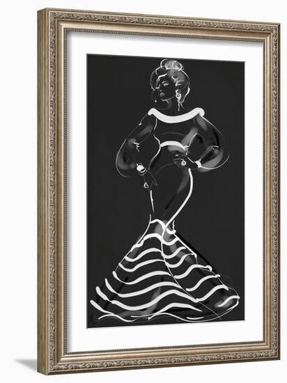 Femme Couture-Black Dress (Variant 1)-Jodi Pedri-Framed Art Print