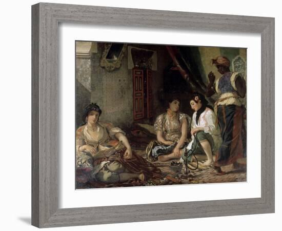 Femme D'Alger Dans Leur Appartement-Eugene Delacroix-Framed Giclee Print