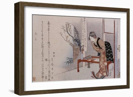 Femme dans un int?eur-Katsushika Hokusai-Framed Giclee Print
