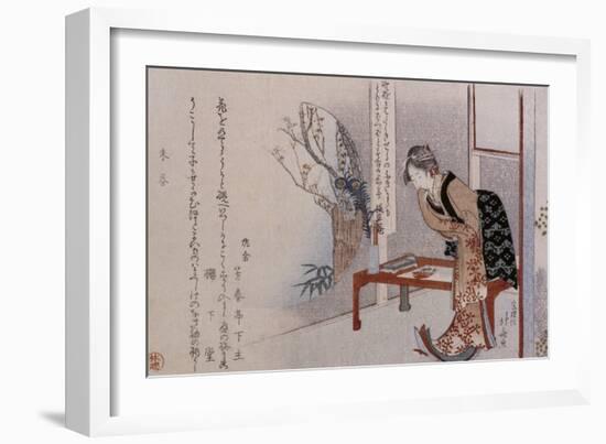 Femme dans un int?eur-Katsushika Hokusai-Framed Giclee Print