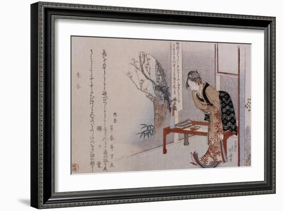 Femme dans un int?eur-Katsushika Hokusai-Framed Giclee Print