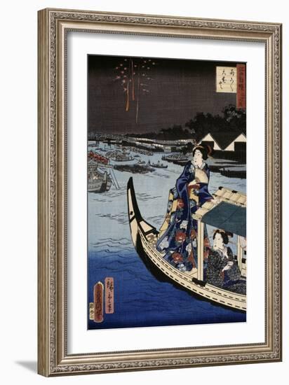 Femme dans une barque durant une fête-Utagawa Toyokuni-Framed Giclee Print