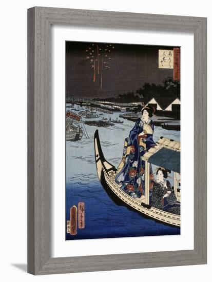 Femme dans une barque durant une fête-Utagawa Toyokuni-Framed Giclee Print