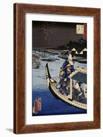 Femme dans une barque durant une fête-Utagawa Toyokuni-Framed Giclee Print