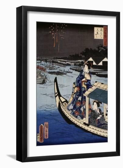 Femme dans une barque durant une fête-Utagawa Toyokuni-Framed Giclee Print
