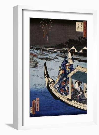 Femme dans une barque durant une fête-Utagawa Toyokuni-Framed Giclee Print