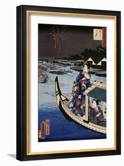 Femme dans une barque durant une fête-Utagawa Toyokuni-Framed Giclee Print