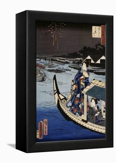 Femme dans une barque durant une fête-Utagawa Toyokuni-Framed Premier Image Canvas