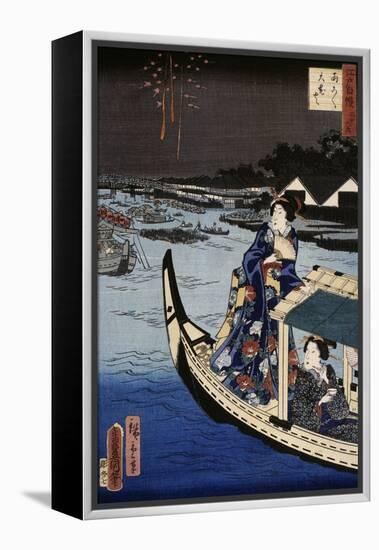 Femme dans une barque durant une fête-Utagawa Toyokuni-Framed Premier Image Canvas