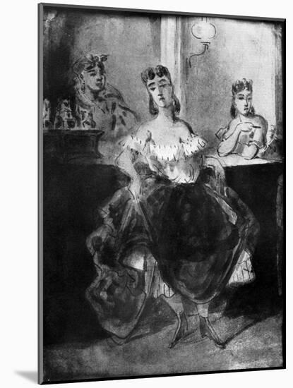 Femme Dansant Devant Un Comptoir, 19th Century-Constantin Guys-Mounted Giclee Print