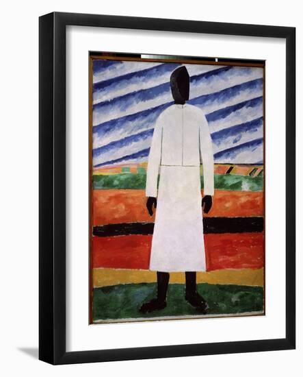 Femme De Fermier Avec Le Visage Noir (Farmer's Wife with the Black Face). Peinture De Kasimir Sever-Kazimir Severinovich Malevich-Framed Giclee Print