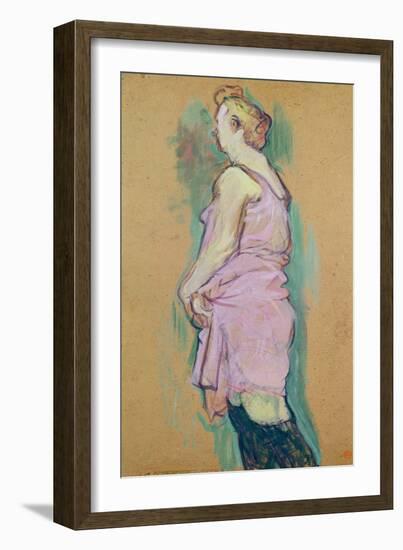 Femme De Maison Blonde, a Study for the Painting 'Rue Des Moulins, La Visite', 1894 (Oil on Card)-Henri de Toulouse-Lautrec-Framed Giclee Print