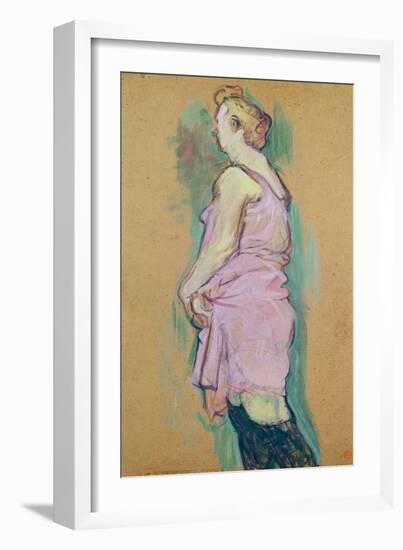 Femme De Maison Blonde, a Study for the Painting 'Rue Des Moulins, La Visite', 1894 (Oil on Card)-Henri de Toulouse-Lautrec-Framed Giclee Print