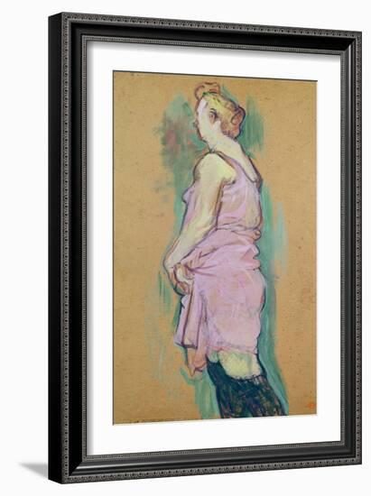 Femme De Maison Blonde, a Study for the Painting 'Rue Des Moulins, La Visite', 1894 (Oil on Card)-Henri de Toulouse-Lautrec-Framed Giclee Print