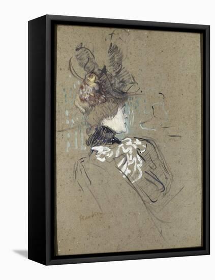 Femme de profil (madame Lucy)-Henri de Toulouse-Lautrec-Framed Premier Image Canvas