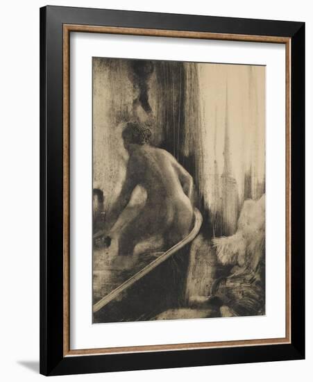 Femme debout dans une baignoire-Edgar Degas-Framed Giclee Print