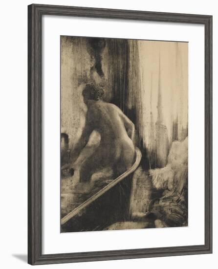 Femme debout dans une baignoire-Edgar Degas-Framed Giclee Print