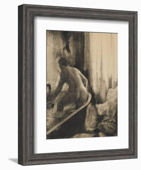 Femme debout dans une baignoire-Edgar Degas-Framed Giclee Print