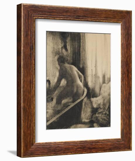 Femme debout dans une baignoire-Edgar Degas-Framed Giclee Print