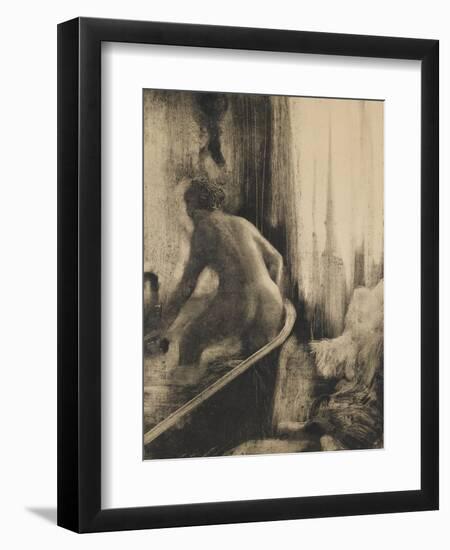 Femme debout dans une baignoire-Edgar Degas-Framed Giclee Print