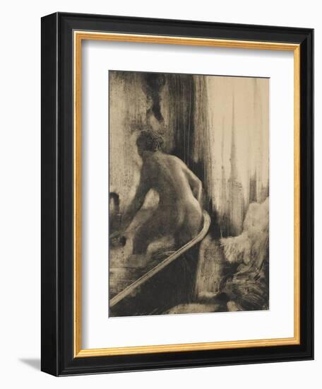 Femme debout dans une baignoire-Edgar Degas-Framed Giclee Print