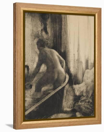 Femme debout dans une baignoire-Edgar Degas-Framed Premier Image Canvas