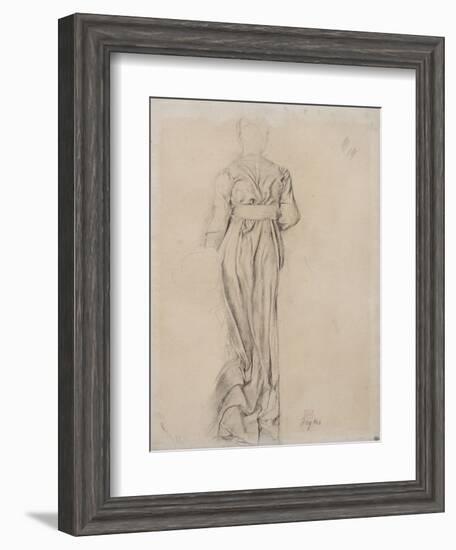 Femme debout, drapée, vue de dos ; étude pour Sémiramis-Edgar Degas-Framed Giclee Print