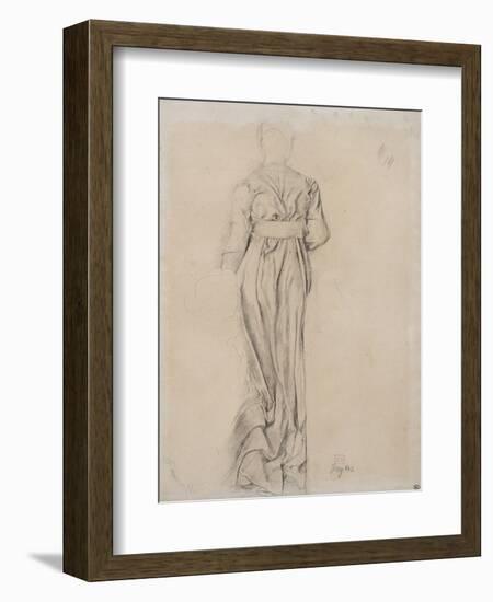 Femme debout, drapée, vue de dos ; étude pour Sémiramis-Edgar Degas-Framed Giclee Print