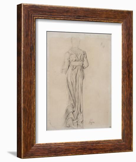 Femme debout, drapée, vue de dos ; étude pour Sémiramis-Edgar Degas-Framed Giclee Print