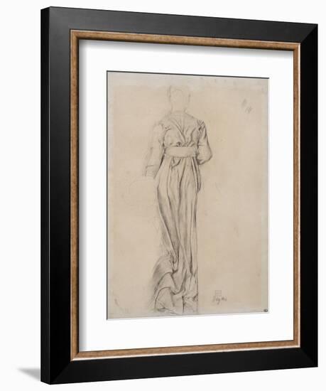 Femme debout, drapée, vue de dos ; étude pour Sémiramis-Edgar Degas-Framed Giclee Print