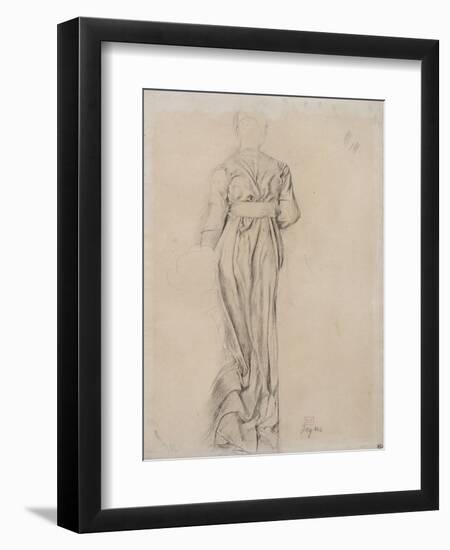 Femme debout, drapée, vue de dos ; étude pour Sémiramis-Edgar Degas-Framed Giclee Print