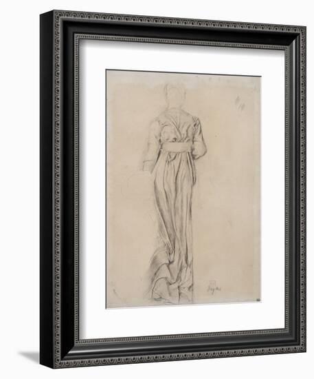 Femme debout, drapée, vue de dos ; étude pour Sémiramis-Edgar Degas-Framed Giclee Print