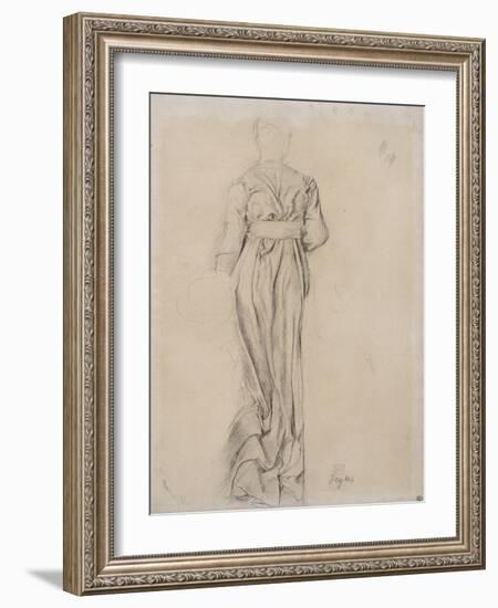 Femme debout, drapée, vue de dos ; étude pour Sémiramis-Edgar Degas-Framed Giclee Print