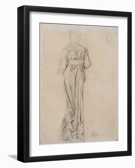 Femme debout, drapée, vue de dos ; étude pour Sémiramis-Edgar Degas-Framed Giclee Print