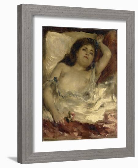 Femme demie-nue, couchée : la rose-Pierre-Auguste Renoir-Framed Giclee Print