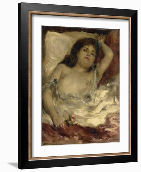 Femme demie-nue, couchée : la rose-Pierre-Auguste Renoir-Framed Giclee Print