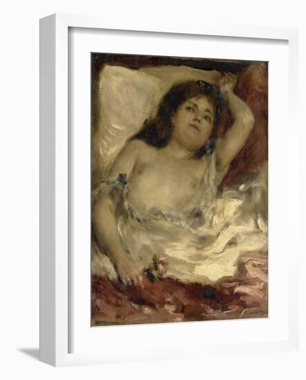 Femme demie-nue, couchée : la rose-Pierre-Auguste Renoir-Framed Giclee Print