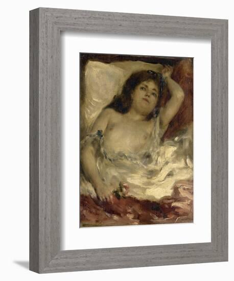 Femme demie-nue, couchée : la rose-Pierre-Auguste Renoir-Framed Giclee Print