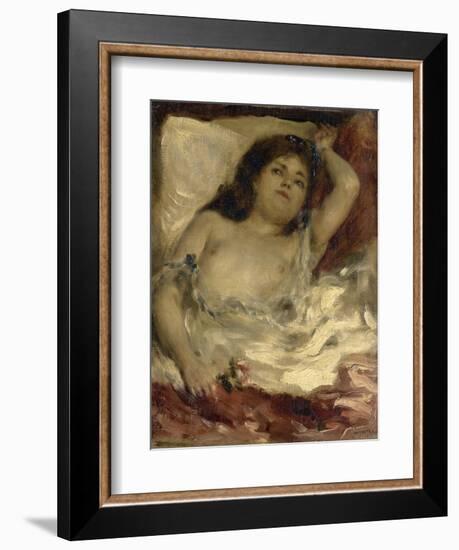 Femme demie-nue, couchée : la rose-Pierre-Auguste Renoir-Framed Giclee Print