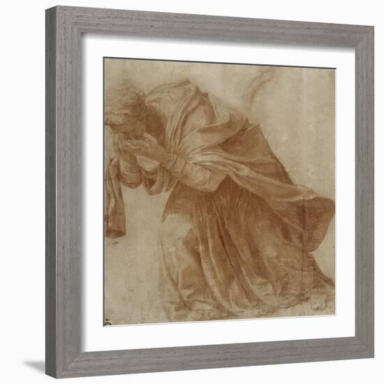 Femme drapée, penchée en avant portant ses mains devant ses yeux-Daniele Da Volterra-Framed Giclee Print