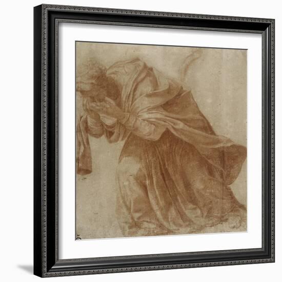 Femme drapée, penchée en avant portant ses mains devant ses yeux-Daniele Da Volterra-Framed Giclee Print